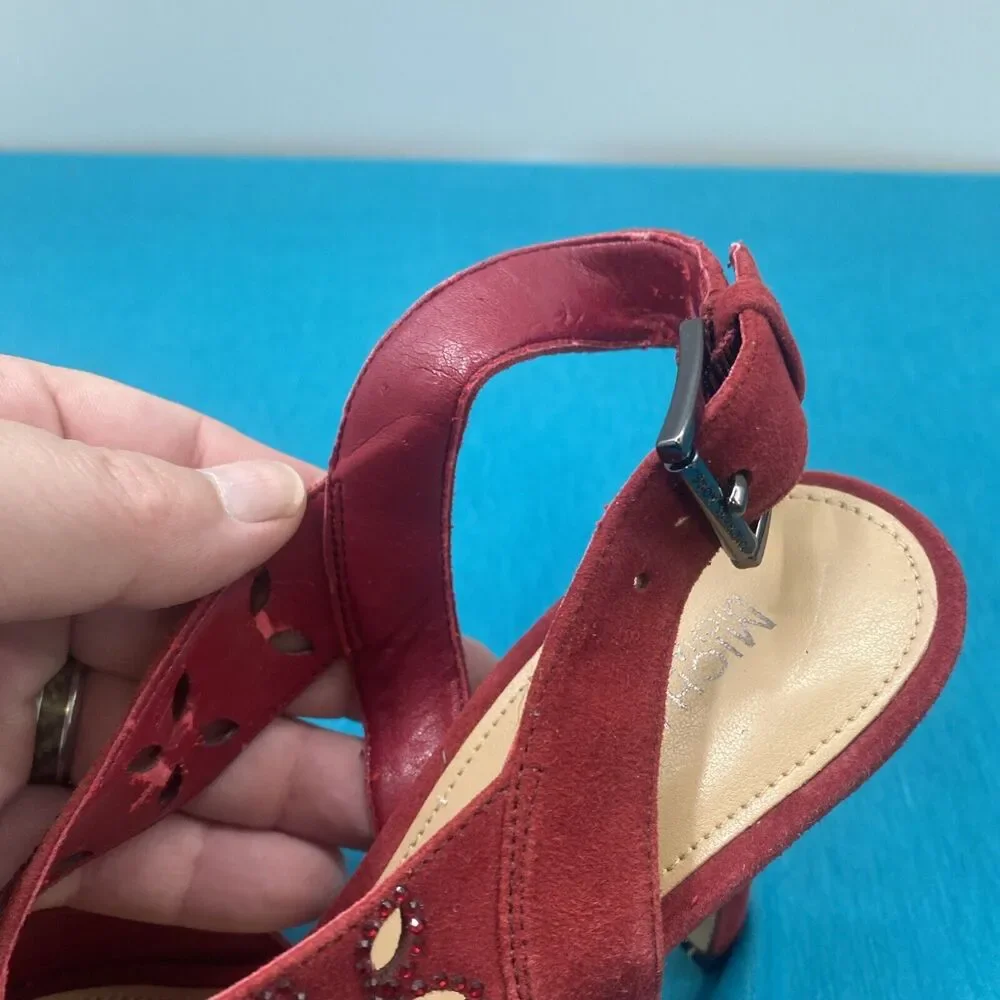 MICHAEL Michael Kors Platform Sandals High Heels Red Size 7 Open Toe Slingback